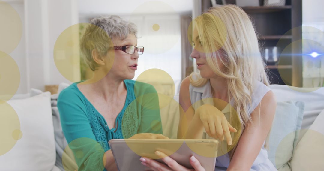 Mother and Daughter Bonding Time with Tablet