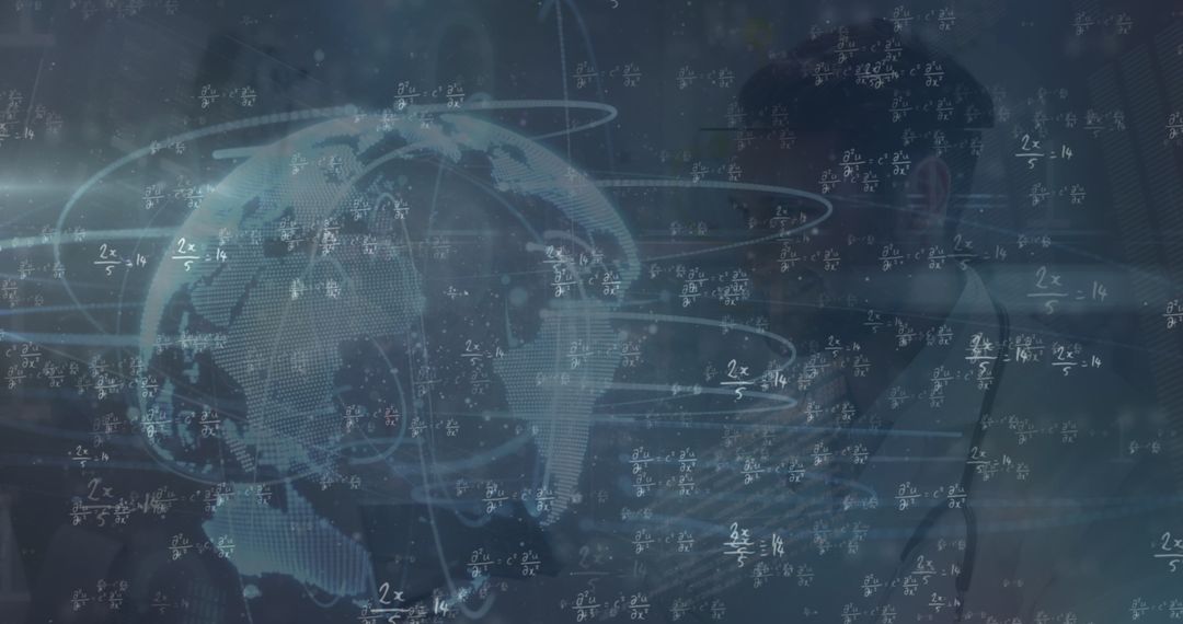 Digital Interface and Globe with Medical Symbolism