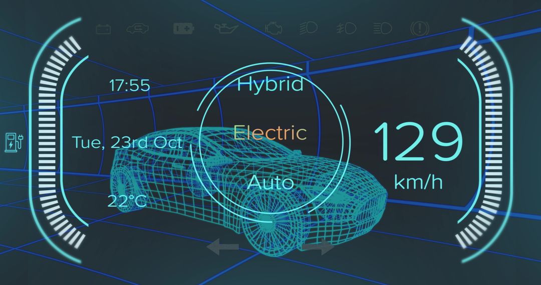 Futuristic Electric Car Dashboard Display