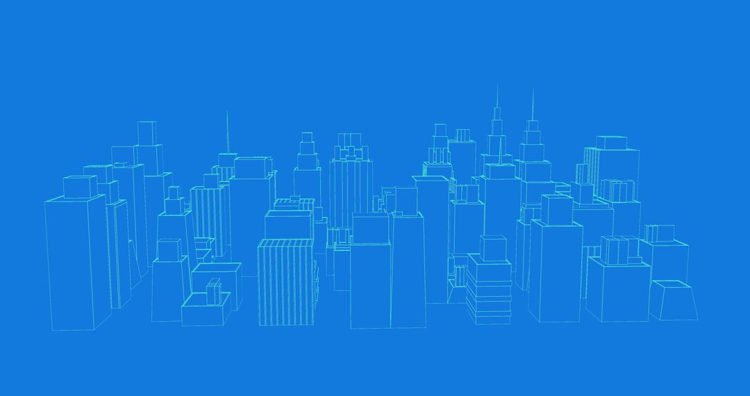 Futuristic Cityscape with Virtual Rotating Buildings