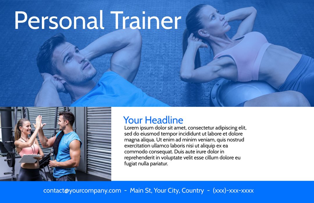 Professional Personal Trainer Motivating a Client During Workout - Download Free Stock Templates Pikwizard.com