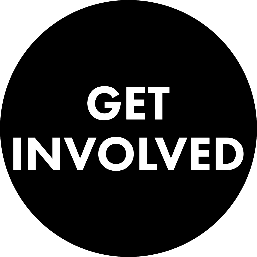 Text 'Get Involved' on Transparent Background