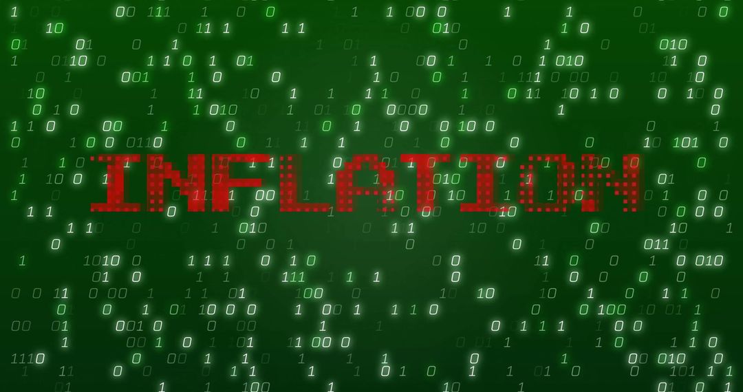 inflation concept in digital binary code interface - Free Images, Stock Photos and Pictures on Pikwizard.com