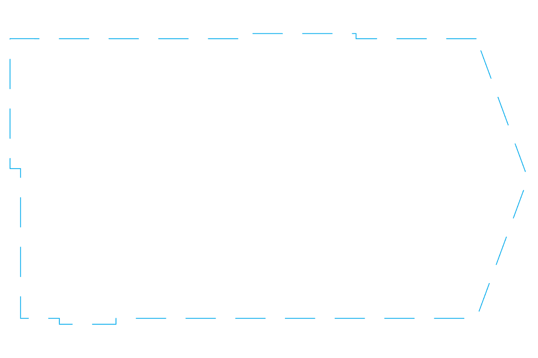 Abstract Blue Dashed Shape on Transparent Background