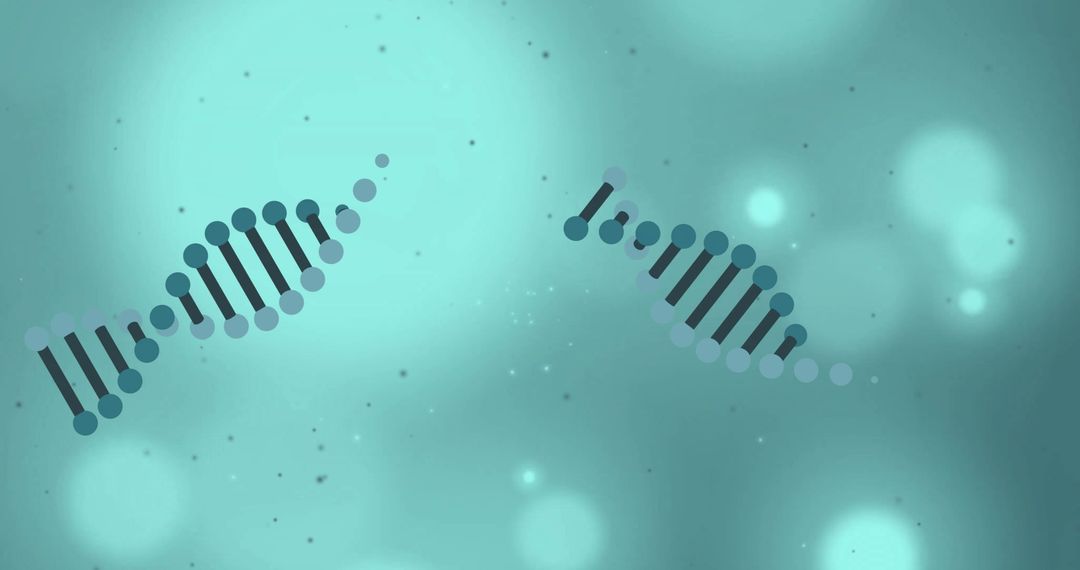 Glowing DNA Strands on Blue Background