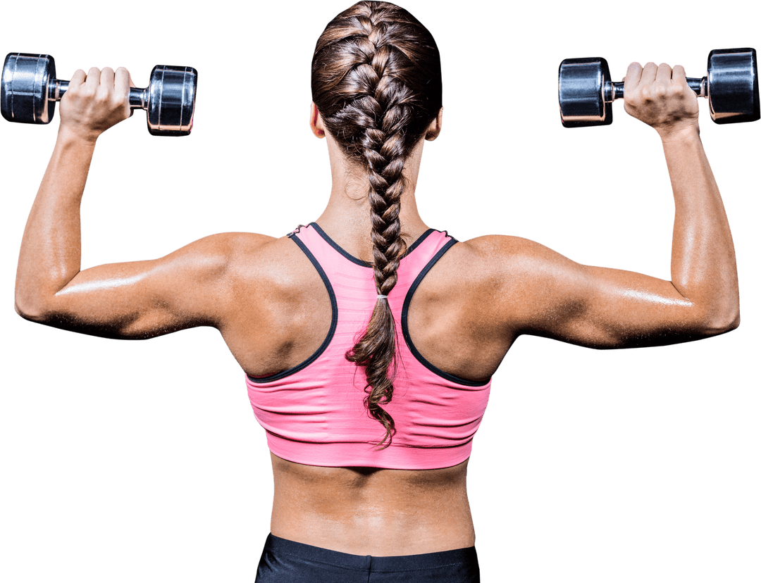 Transparent Background: Woman Exercising with Dumbbells - Download Free Stock Images Pikwizard.com