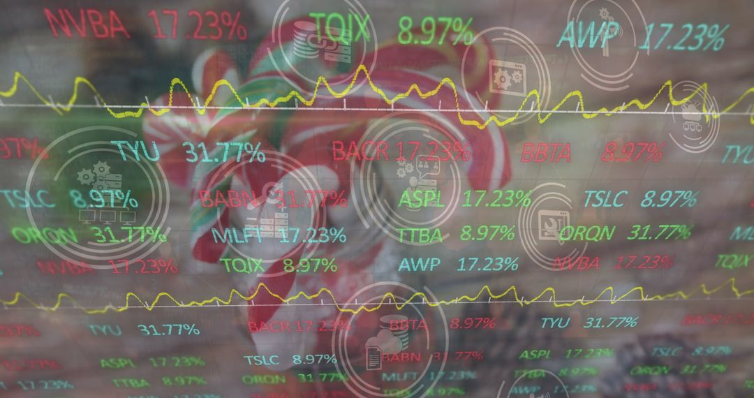 Mixed Reality Display of Stock Market Data on Dessert Background