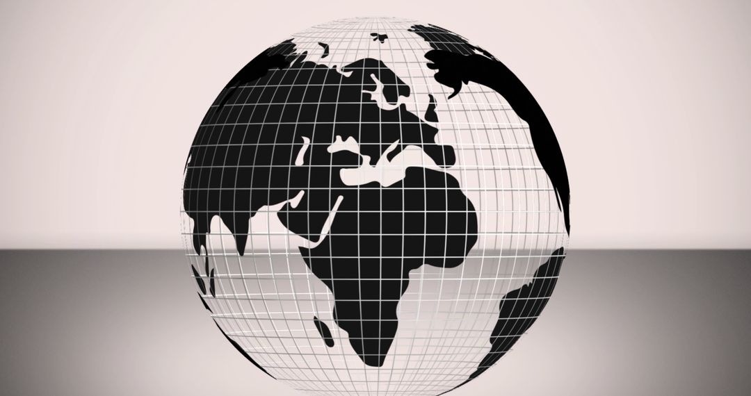 Minimalist Globe Illustration with Grid Map Design