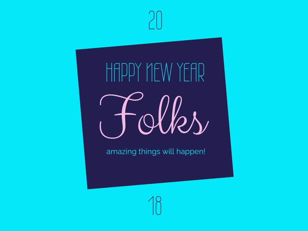 Vibrant New Year Celebration Card with Inspirational Typography