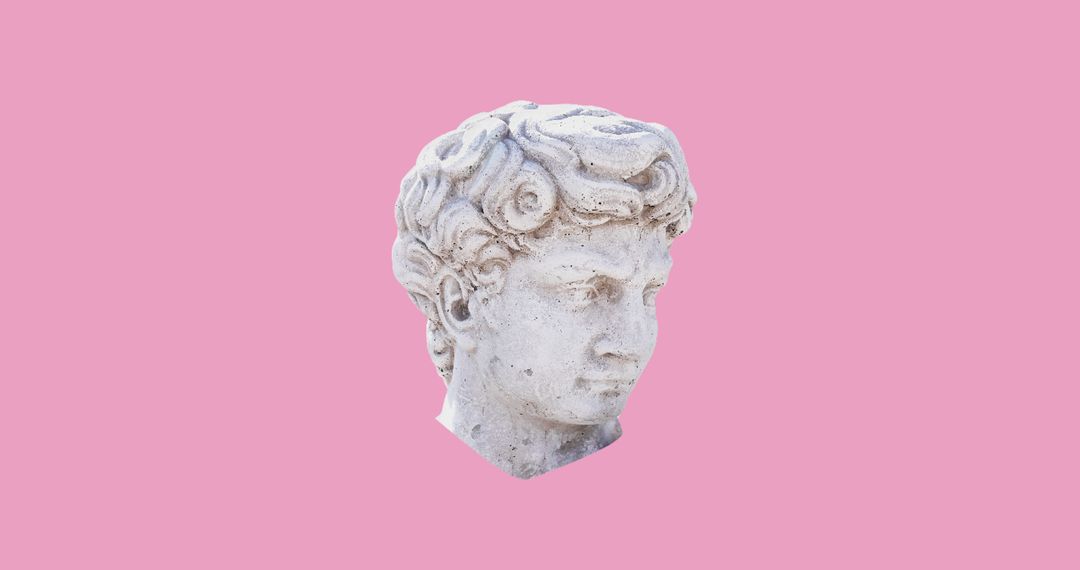 Bust of Ancient Male Sculpture Against Pink Background - Free Images, Stock Photos and Pictures on Pikwizard.com