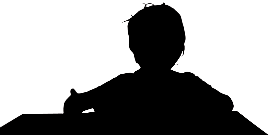 Transparent Black Silhouette of Child Vector Illustration