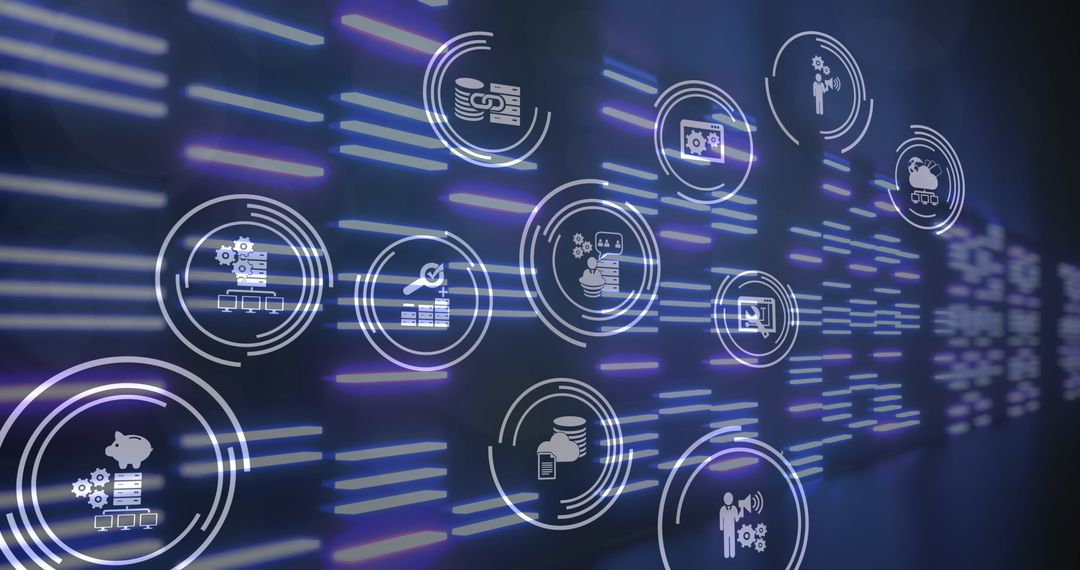 Digital Interface Icons on Technology Background