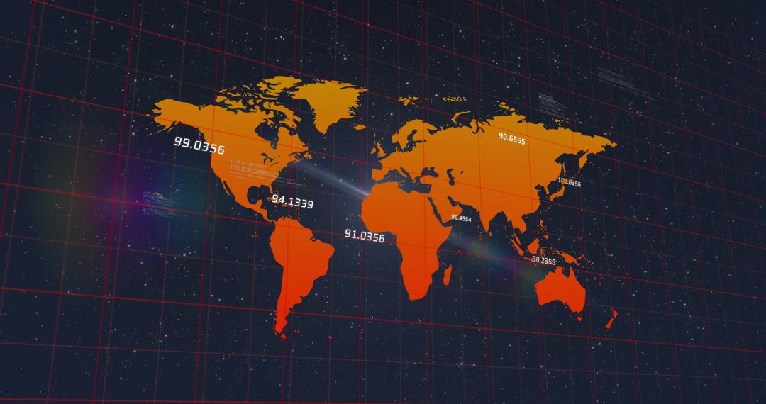 digital world map with coordinates on grid background - Free Images, Stock Photos and Pictures on Pikwizard.com