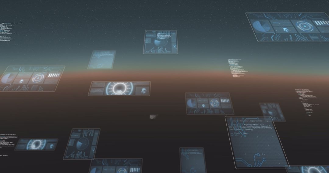 Futuristic Digital Interfaces with Data Scanning Screens