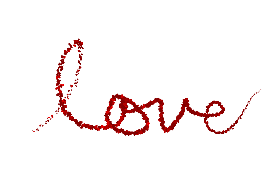 Transparent Red Petal Love Script