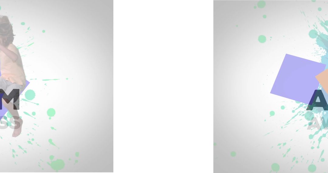 Diverse Children Jumping with Abstract Background