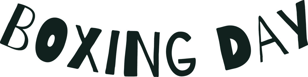 Boxing Day Bold Arc Text on Transparent Background for Design