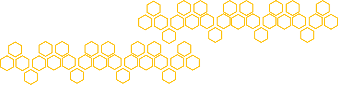 Honeycomb Pattern with Yellow Shapes on Transparent Background