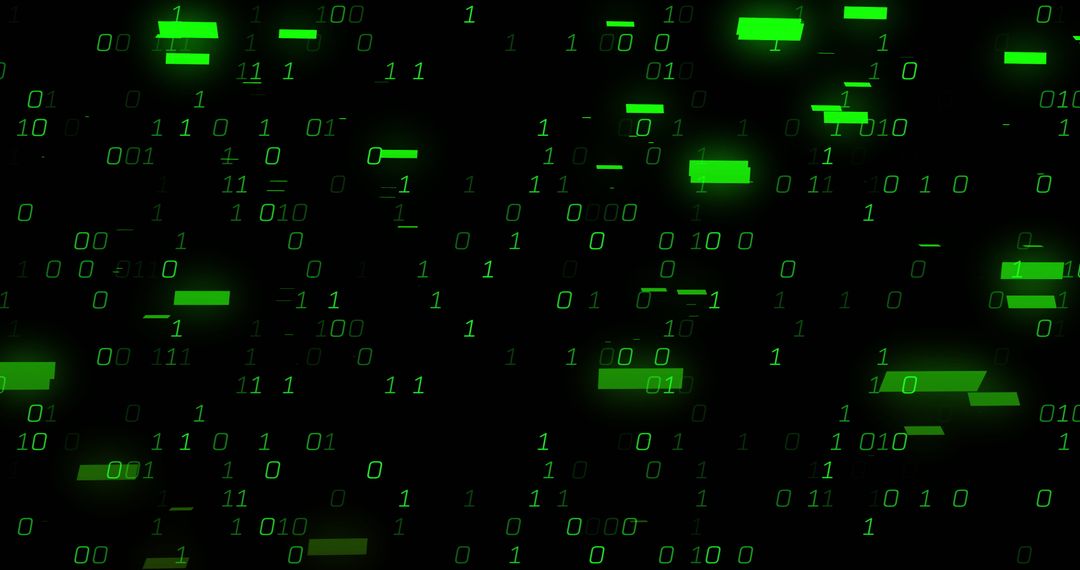 Binary Code Digital Background with Green Numbers