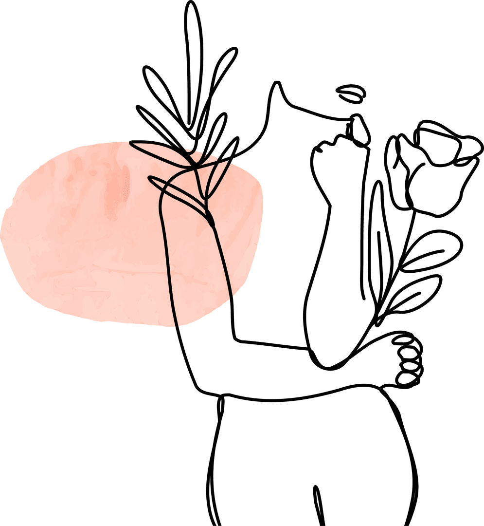 Abstract Continuous Line Art with Botanical Elements on Transparent Background - Download Free Stock Images Pikwizard.com