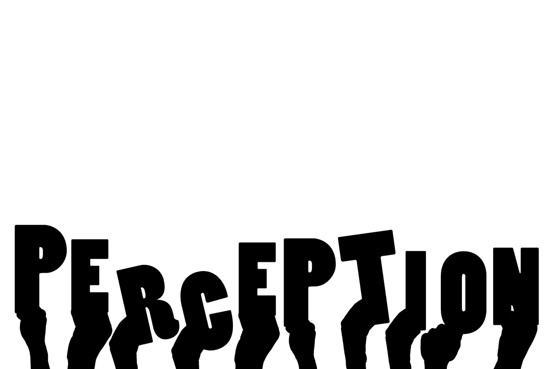 Transparent PNG Illustration of Hands with Perception Text