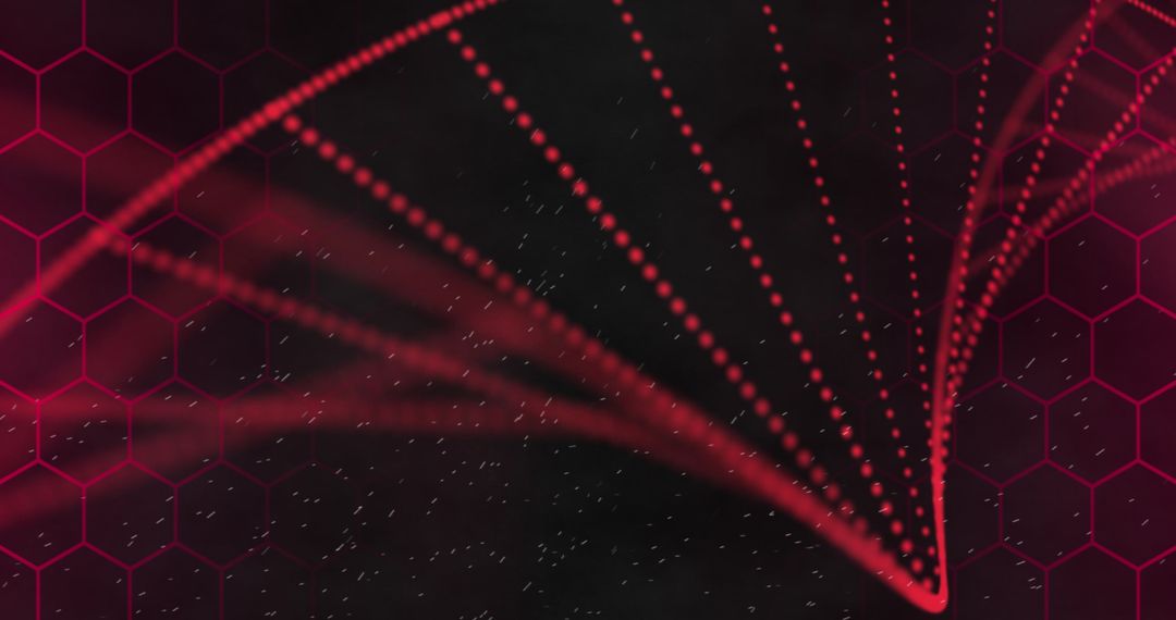 Abstract Red Particle Grid on Dark Background