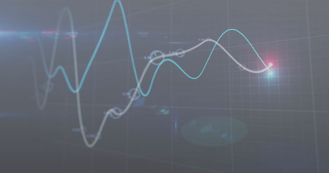 Digital Graph on Futuristic Gray Background