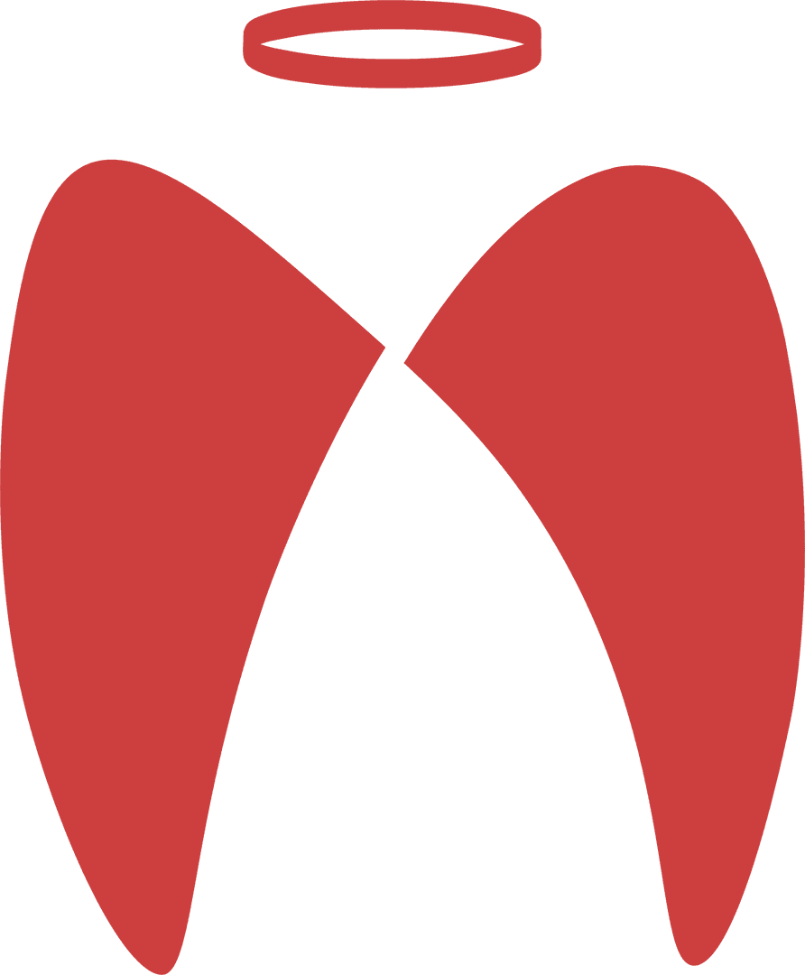 Abstract Angel Wings Icon on Transparent Background