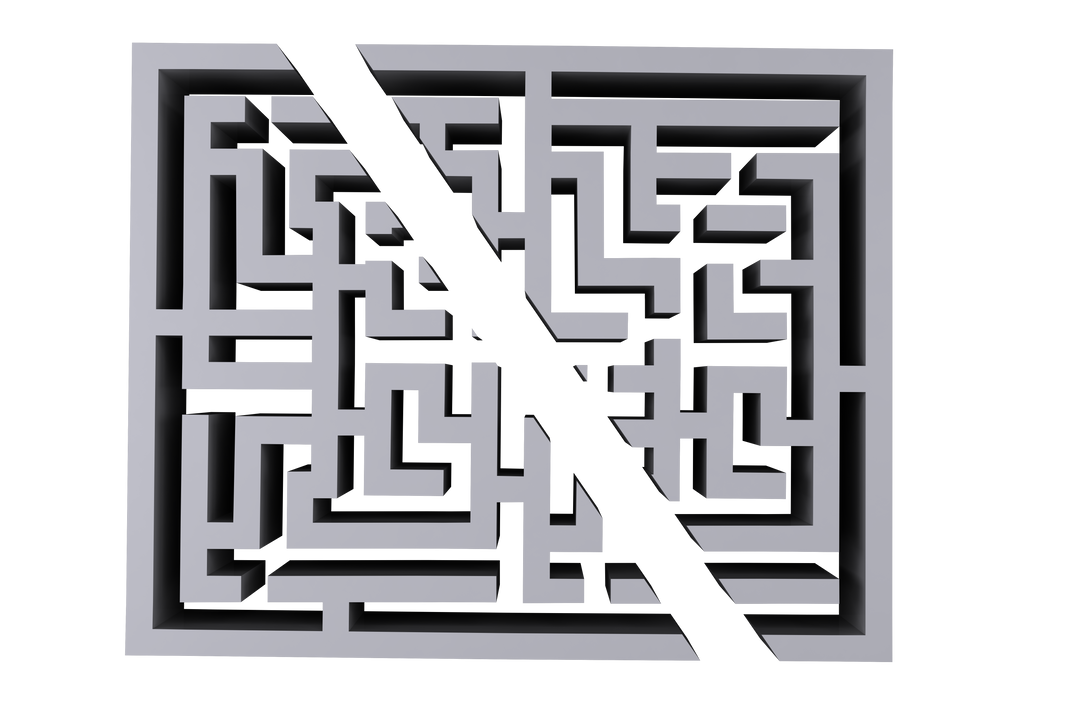 Complex Maze Halves Illustration on Transparent Background - Download Free Stock Images Pikwizard.com