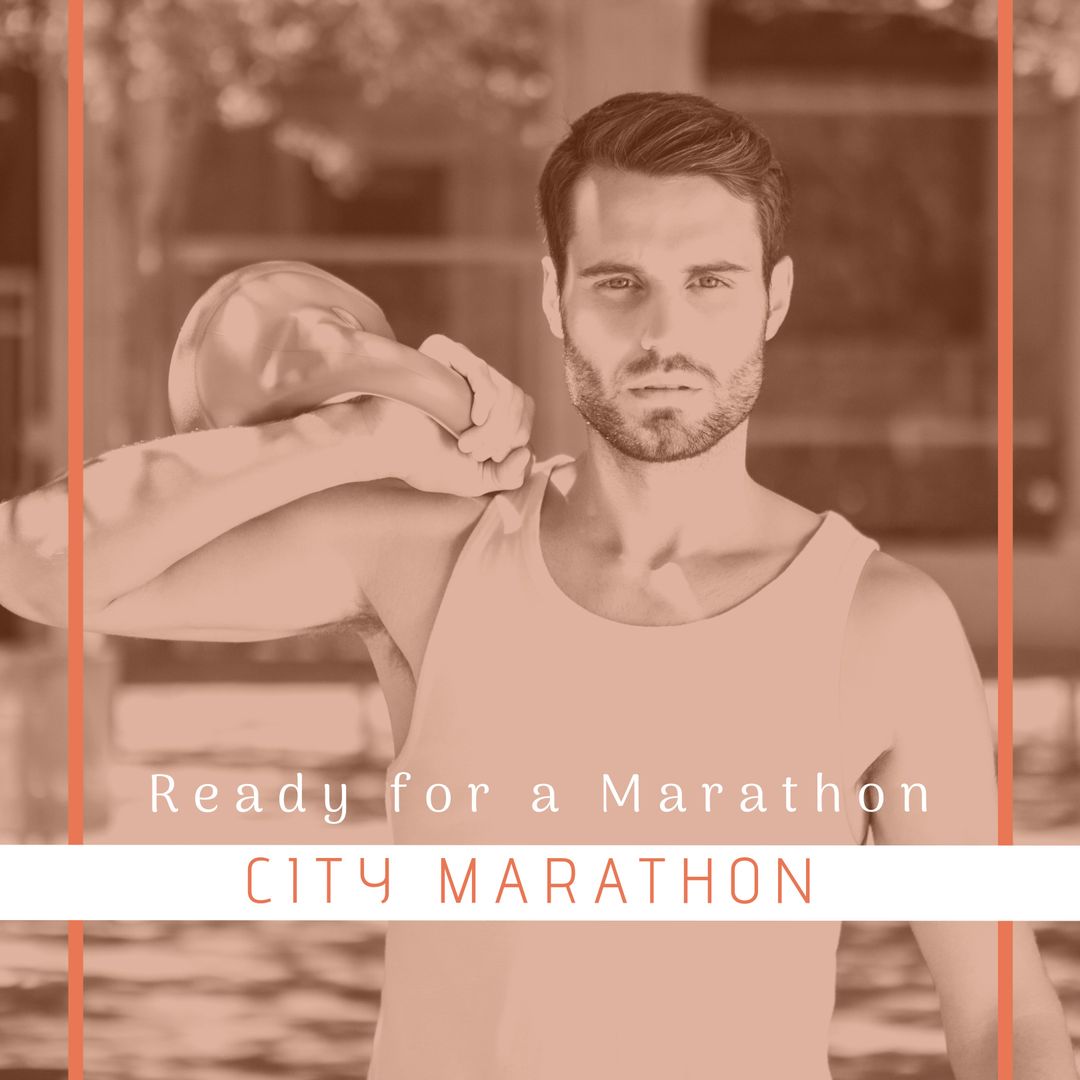 Confident Runner Preparing for City Marathon