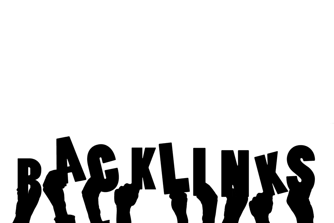 Hands Holding Backlinks Text on Transparent Vector