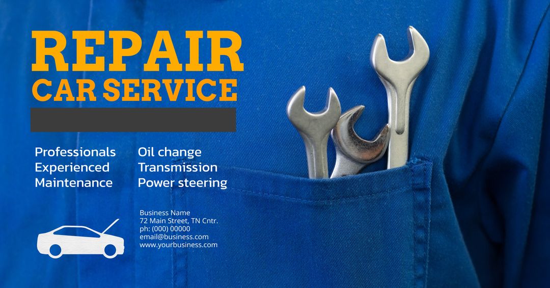 Mechanic Uniform with Wrenches Representing Auto Repair Services