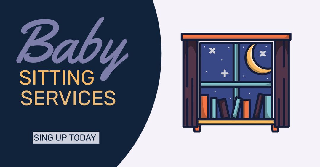 Babysitting Services Ad Inspiring Evening Calm for Childcare Assistance