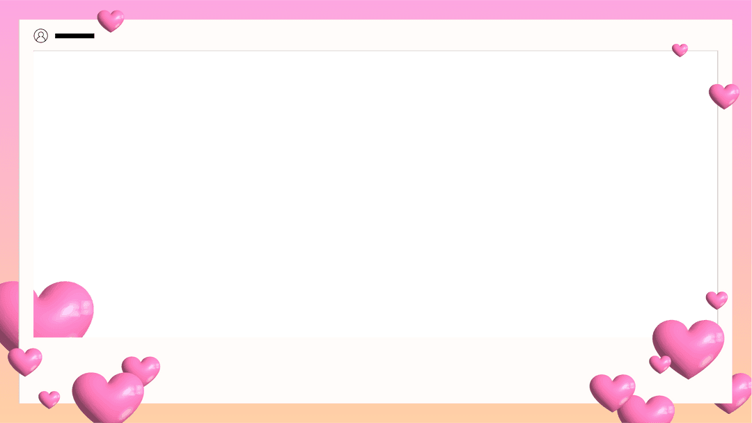 Vibrant Romantic Frame with Floating Pink Hearts and Transparent Background