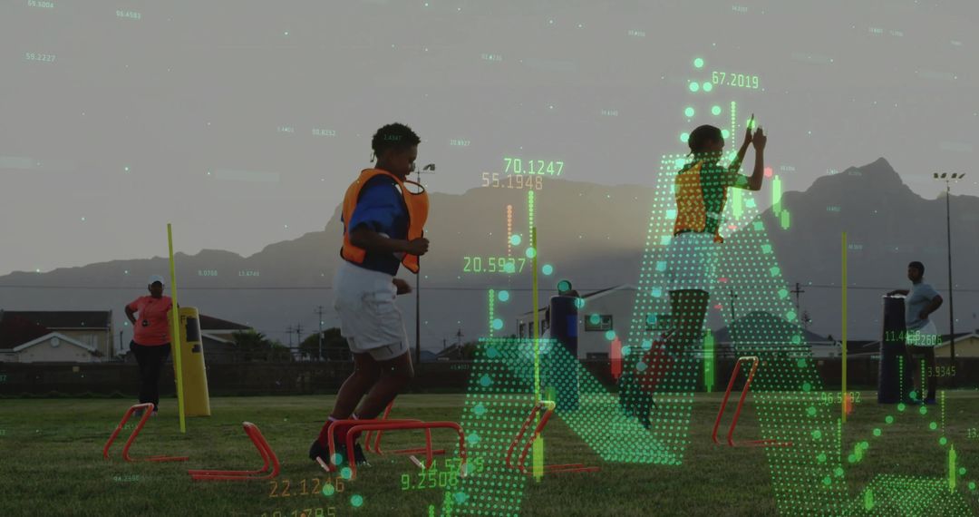 Youth Athletes Navigating Training Hurdles with Digital Data Overlay