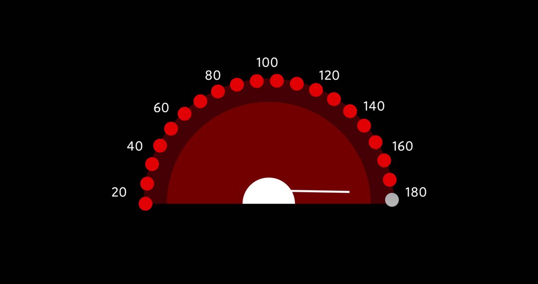 High Speedometer on Digital Dashboard Display