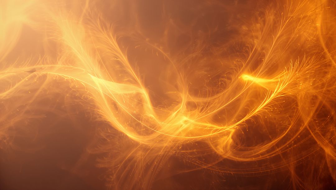 Swirling Golden Filaments Forming Dynamic Energy Wave with Spark Trail