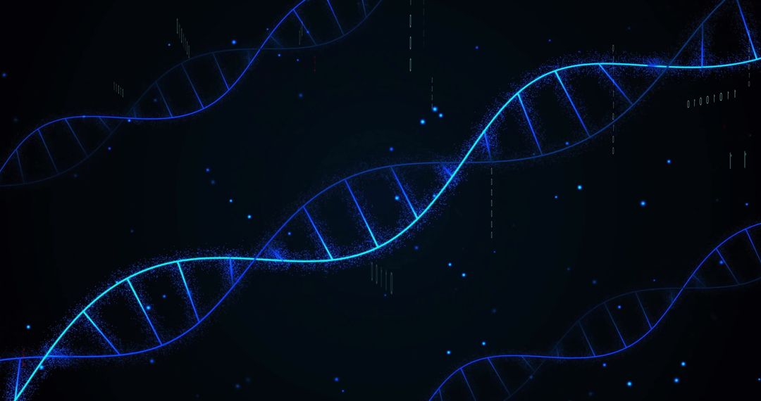 Futuristic DNA Helix with Binary Code in Digital Space - Free Images, Stock Photos and Pictures on Pikwizard.com