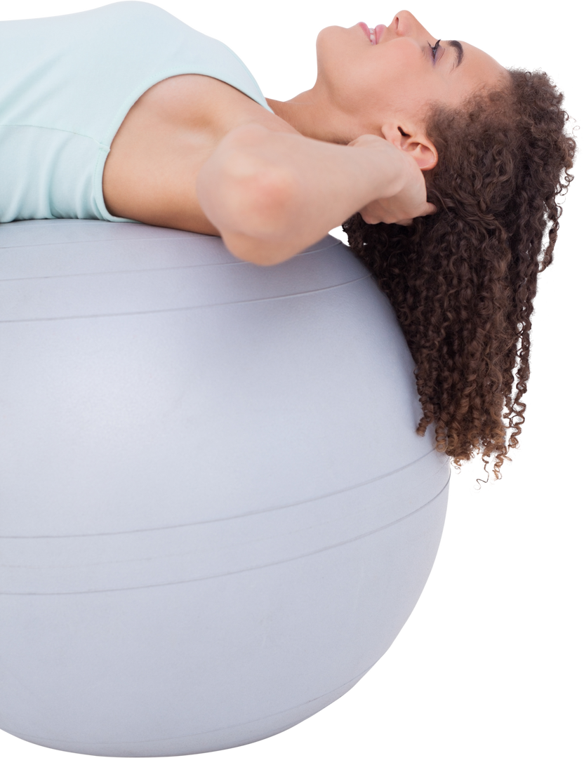 Fit Woman Exercising on Transparent Balance Ball, Core Workout - Download Free Stock Images Pikwizard.com