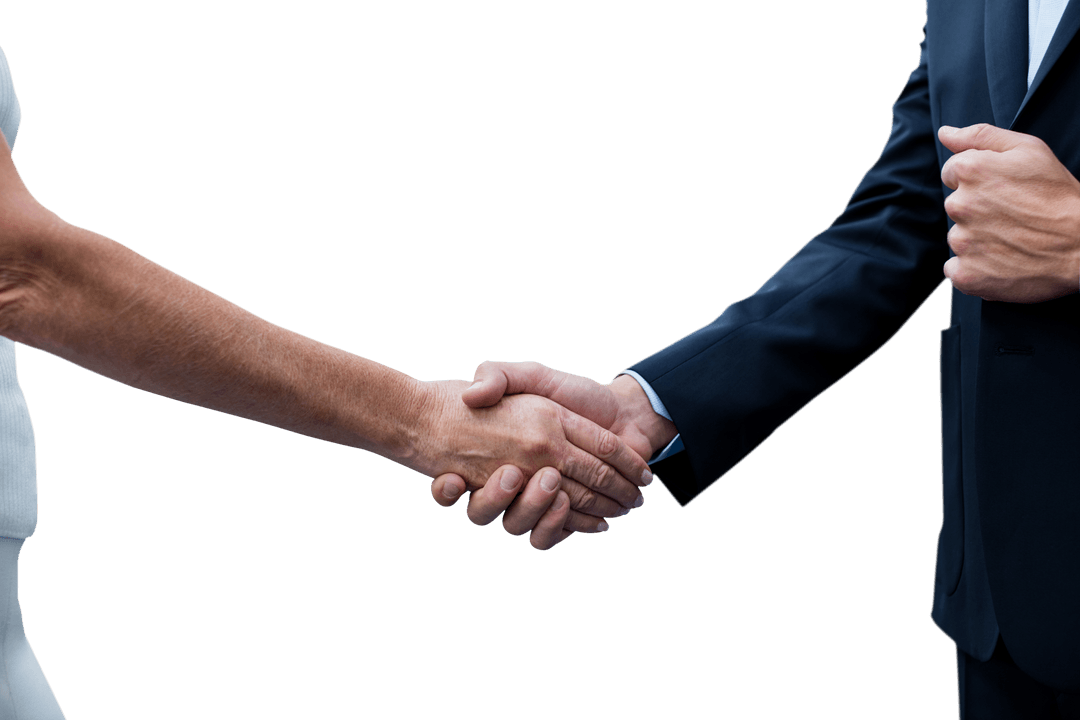 Transparent Business Handshake with Focus on Hands