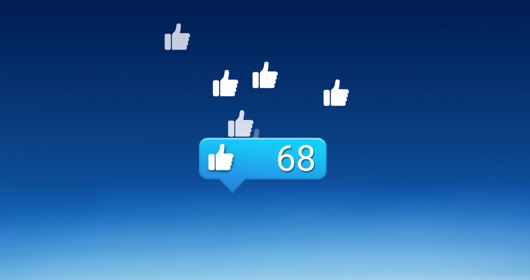 Social Media Likes Top View Blue Background