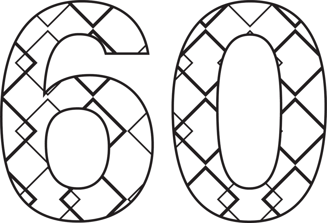 Transparent 60th Birthday Candle with Geometric Art Design