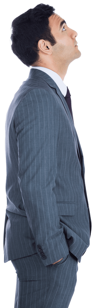 Focused Hispanic Businessman Looking Confident Transparent Background