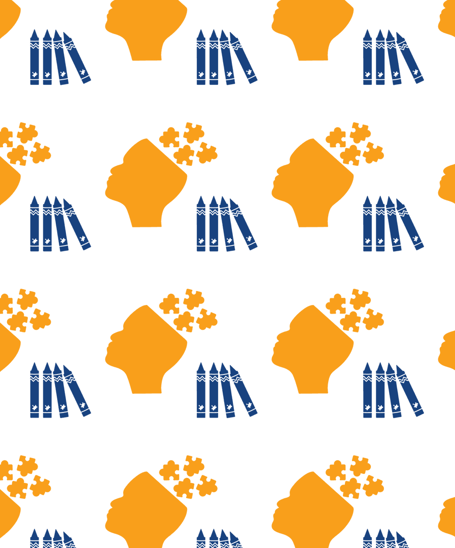 Creative Minds with Jigsaw Pieces and Crayons on Transparent Background