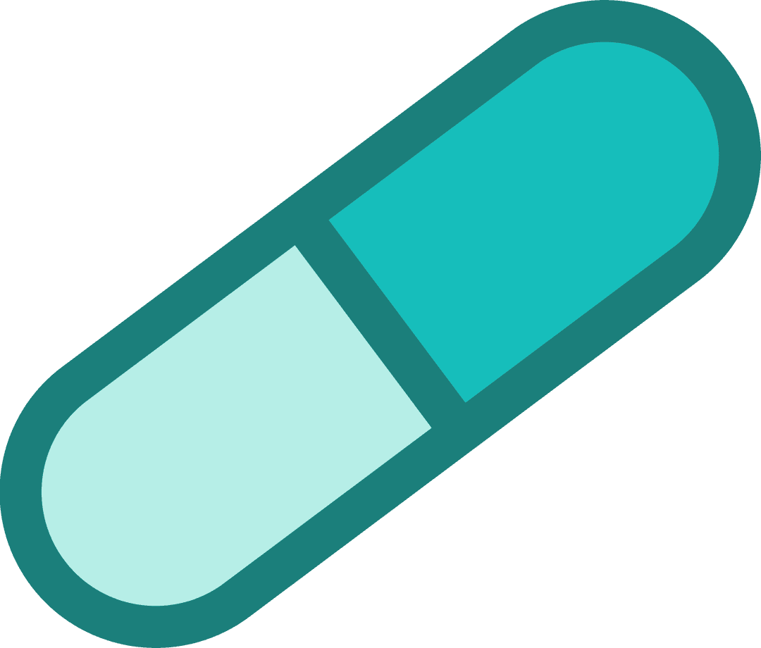 Floating Transparent Pill Capsule in Minimal Flat Design