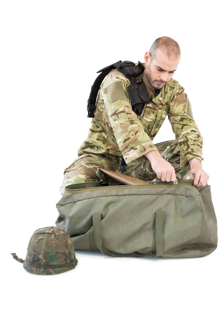 Solider packing his bag - Free Images, Stock Photos and Pictures on Pikwizard.com