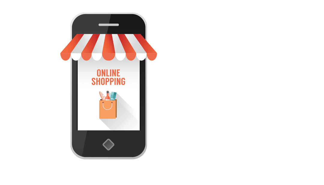 Transparent Online Shopping Mobile App Illustration