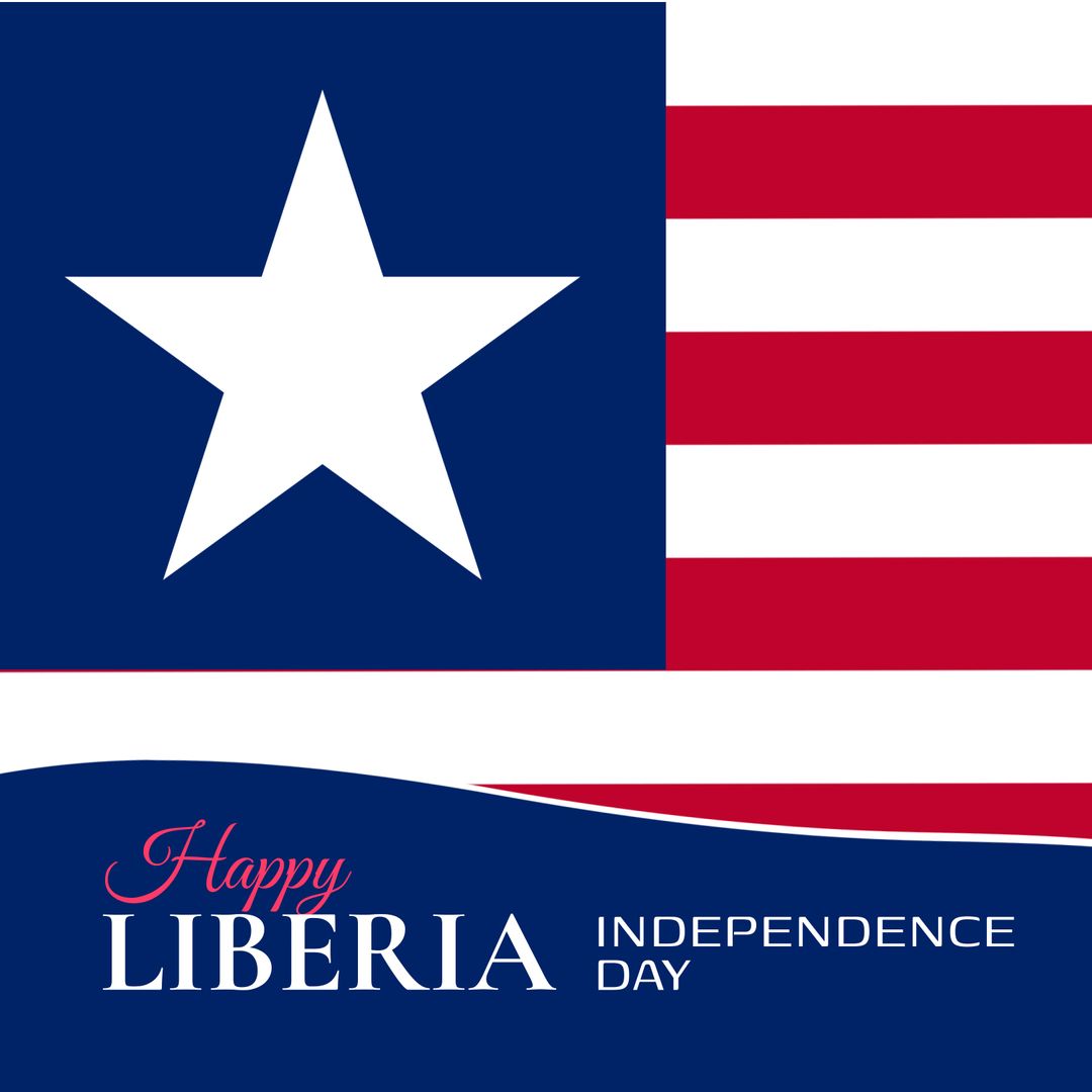 Liberian Independence Day Celebration Graphic with Flag