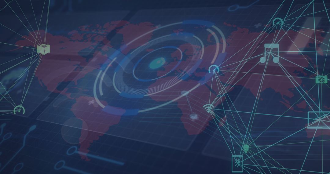 Global Networks Visualization with Digital Connection Lines