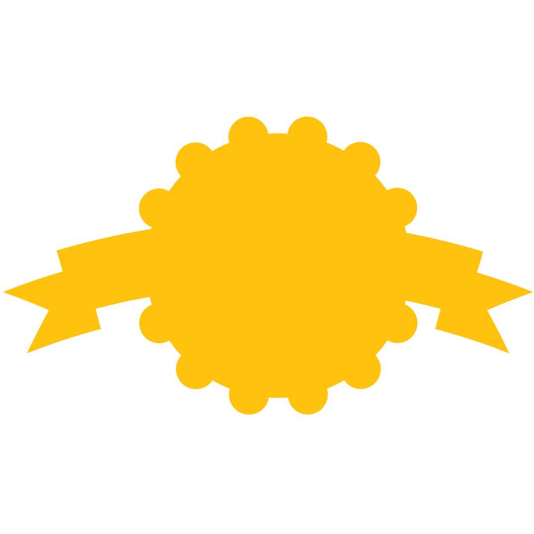 Gold Ribbon Seal Badge on Transparent Background Vector